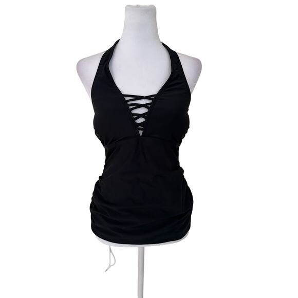 Cupshe Women's Black Halter Tankini Top Size S - NWT - Picture 3 of 7